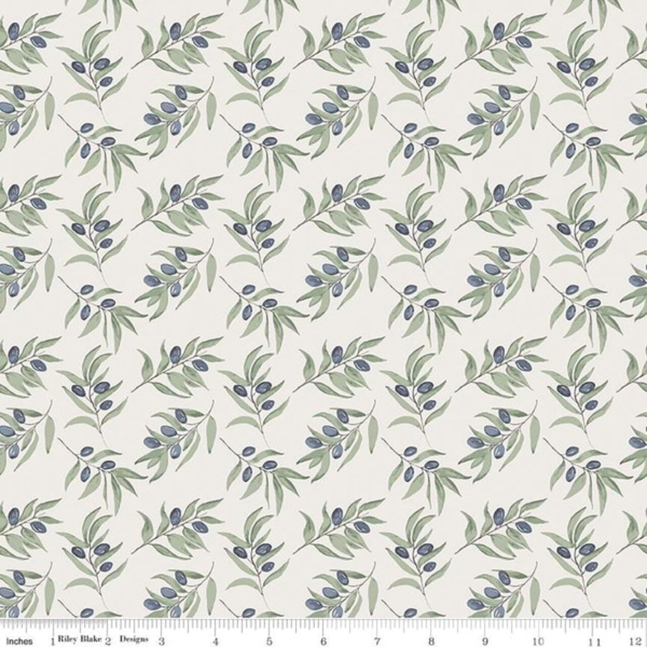 Olive Branches in Ivory (c16631-ivory) | Olive Grove | Amber Elliot | Riley Blake